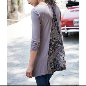 Soft Surroundings Purple Long‎ Sleeve Mystical Moonrise Top Size S